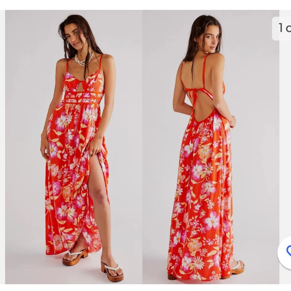 Free People Red Floral Maxi Dress - Picture 2 of 12